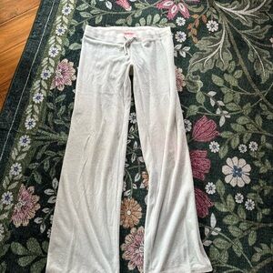 Juicy Couture vintage Light Gray/blue low rise draw string Lounge Pants